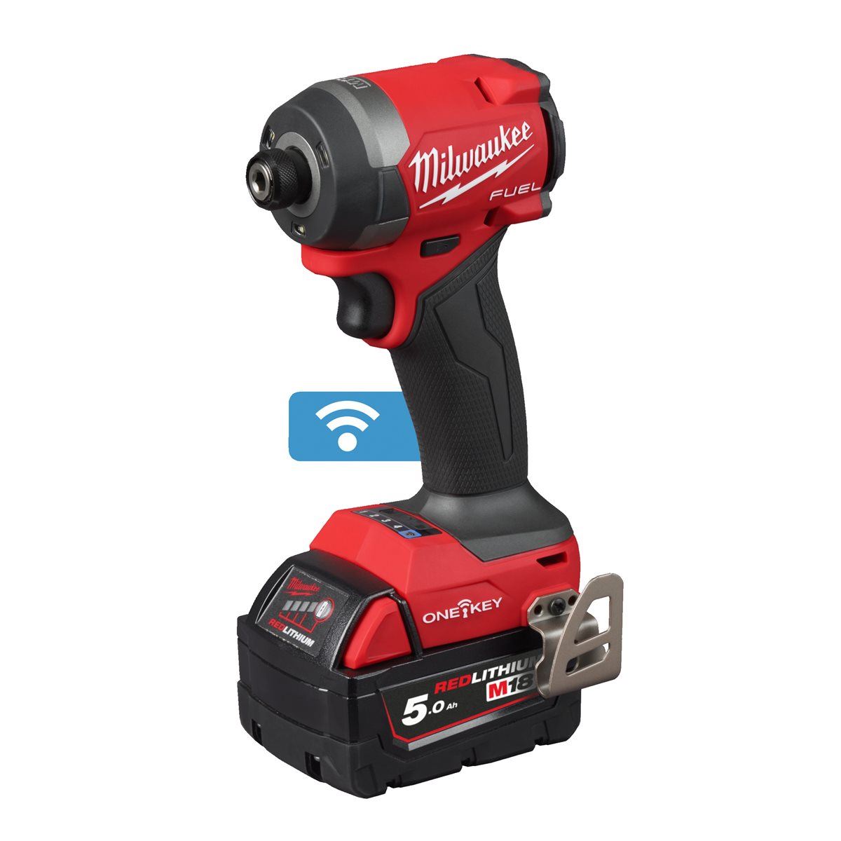 Milwaukee M18ONEID3-502X FUEL 18V Brushless 1/4" Impact Driver with 2 x 5.0Ah Batteries, Charger & Empty Tool Box (Without Inlay)