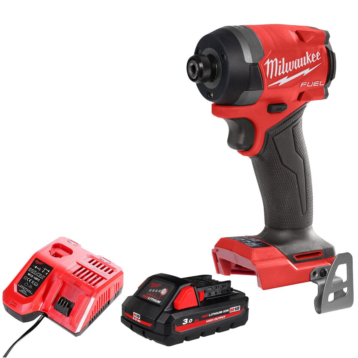 Milwaukee M18FID3-0 18V Fuel Brushless 1/4" Impact Driver with 1 x 3.0Ah Battery & Charger