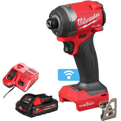 Milwaukee M18ONEID3-0 18V ONE-KEY Brushless 1/4" Impact Driver with 1 x 3.0Ah Battery & Charger