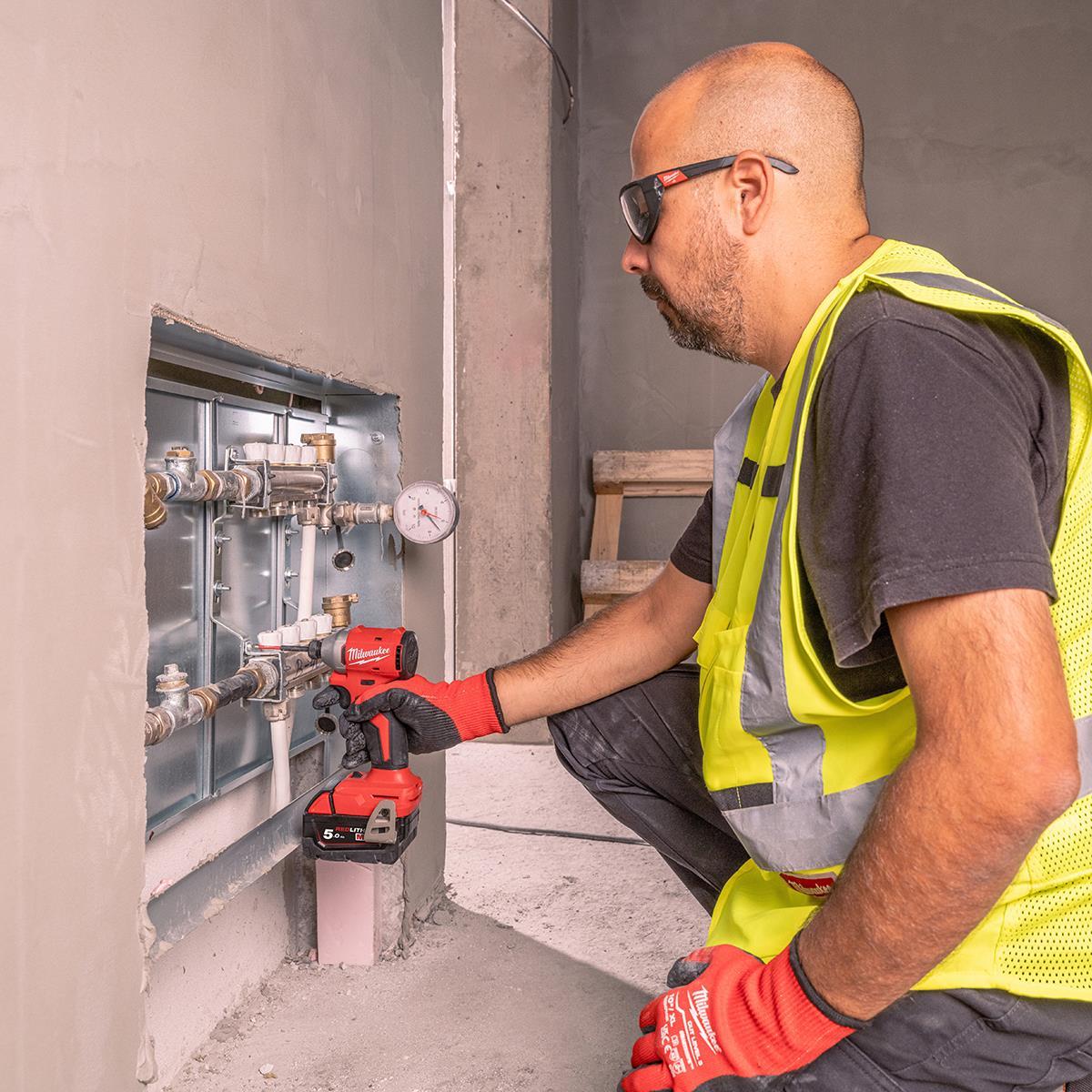 Milwaukee M18BLIDRC-0 18V Brushless 1/4" Impact Driver  with 1 x 5.0Ah Battery Charger & Empty Tool Box